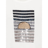 Olsen Sequin Motif Top in Cosima fit in White