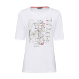 Olsen Slim Fit Top in Edda Fit With Frontal Print