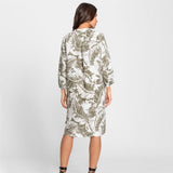 Olsen Straight Cut Leaf Print Dress