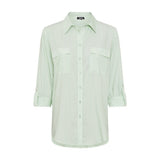 Olsen Striped Shirt With Frontal Pockets in Green