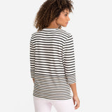 Olsen Striped Top With Frontal Design In Hannah Fit