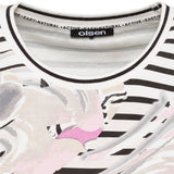 Olsen Striped Top With Frontal Design In Hannah Fit