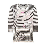 Olsen Striped Top With Frontal Design In Hannah Fit