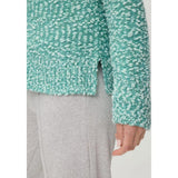 Olsen Two-Tone Bouclé Cardigan In Mint