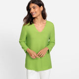 Olsen V-neck jumper in Henny straight fit in Green