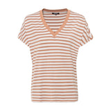 Olsen V-neck Top with stripes in Cosima Fit