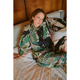 One Hundred Stars Poplin Pyjama Set In Crane Emerald