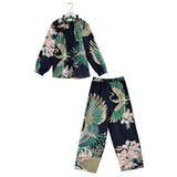 One Hundred Stars Poplin Pyjama Set In Crane Emerald