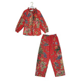 One Hundred Stars Poplin Pyjama Set In Primula Berry
