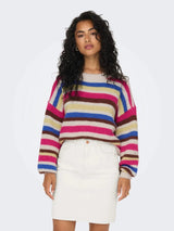ONLY O-Neck Knitted Pullover in Grey/Birch