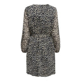 ONLY Onlcera Mini V-Neck Dress With Tie Waist in Grey