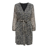 ONLY Onlcera Mini V-Neck Dress With Tie Waist in Grey