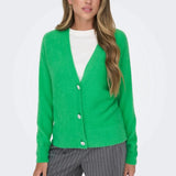 ONLY Onlella V-Neck Knit Cardigan in Green