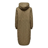 ONLY Long Quilted Coat in Green