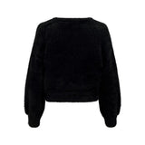 ONLY Onlpiumo Fluffy Short Knitted Pullover in Black