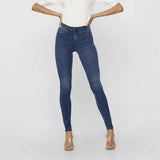 ONLY Onlroyal High Waisted Skinny Fit Jeans Leg 32 in Dark Blue Denim