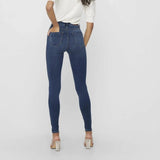 ONLY Onlroyal High Waisted Skinny Fit Jeans Leg 32 in Dark Blue Denim