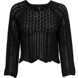 ONLY Cropped Knitted Pullover in Black