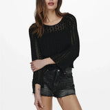 ONLY Cropped Knitted Pullover in Black