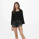 ONLY Cropped Knitted Pullover in Black
