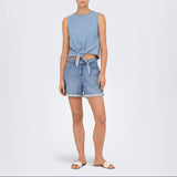 ONLY High Waist Regular Fit Denim Shorts In Blue Denim