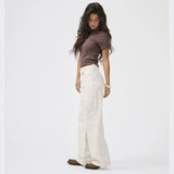 ONLY High Waist Wide Leg Fit Jeans In Ecru