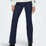 ONLY High Waisted Flared Rinse Denim Jeans In 30" Length