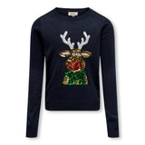 ONLY KOGXMAS Knitted pullover Reindeer In Night Sky