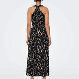 ONLY Maxi Dress with V-Neck in Black
