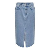 ONLY Midi Denim Skirt in Light Blue Denim