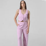 ONLY ONLALBA Short-Sleeve Waistcoat In Pastel Lavender