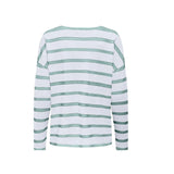 ONLY ONLAMALIO Knitted pullover in Green/Jadeite Stripe