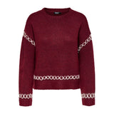 ONLY ONLAMANDA Knitted Pullover In Cabernet