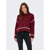 ONLY ONLAMANDA Knitted Pullover In Cabernet