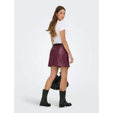 ONLY ONLAMAZING-LIORA Faux Leathert Skirt In Burgundy