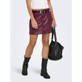 ONLY ONLAMAZING-LIORA Faux Leathert Skirt In Burgundy