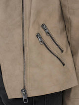 ONLY Onlava Faux Leather Jacked in Weathered Teak