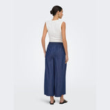 ONLY ONLBEA High Waist Wide Leg Fit Jeans In Dark Blue Denim