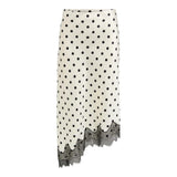 ONLY ONLBELLA Slanted Satin Lace Skirt In Cloud Dancer