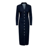 ONLY ONLCAITLIN Long Dress In Dark Blue Denim