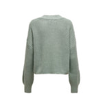 ONLY ONLCAROL Knitted cardigan in Grey/ Chinois Green