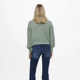 ONLY ONLCAROL Knitted cardigan in Grey/ Chinois Green
