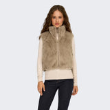 ONLY ONLDANA Faux Fur Gilet In Silver Mink