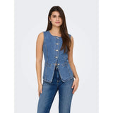 ONLY ONLGIULINA Tailored Waistcoat In Blue Denim
