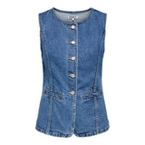 ONLY ONLGIULINA Tailored Waistcoat In Blue Denim