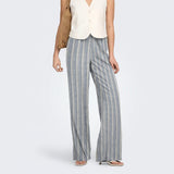 ONLY ONLGOA Linen Pull-up Pant In Blue