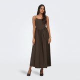 ONLY ONLIKARAStrap Waist Long Dress In Shopping Bag