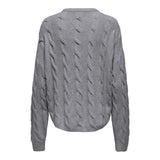 ONLY ONLJEANETT Cable Knit Medium In Grey Melange