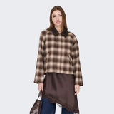 ONLY ONLKINE Checked Corduroy Jacket In Chocolate Martini