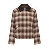 ONLY ONLKINE Checked Corduroy Jacket In Chocolate Martini